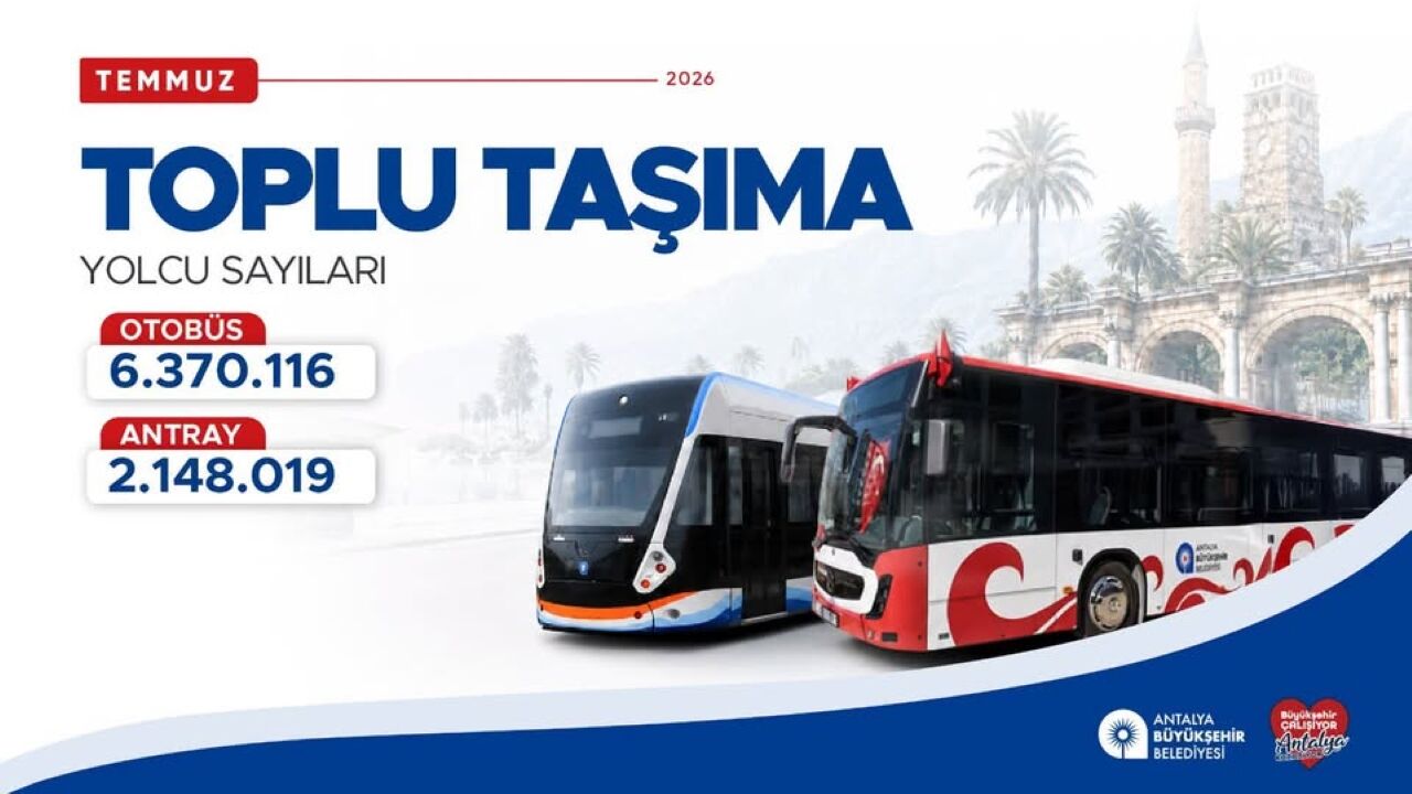 Antalya Temmuz Ayı Toplu Ulaşım Yolcu Sayısı