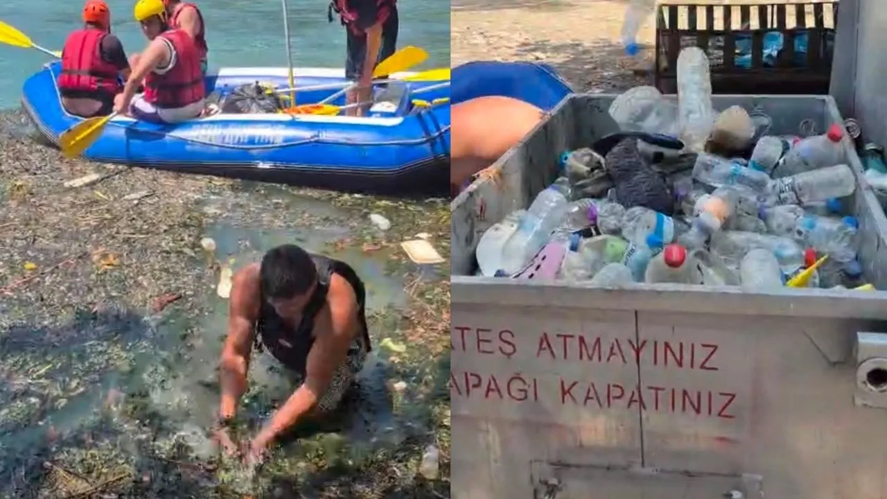 Antalya’da Rafting Rehberleri Çöpleri Topladı