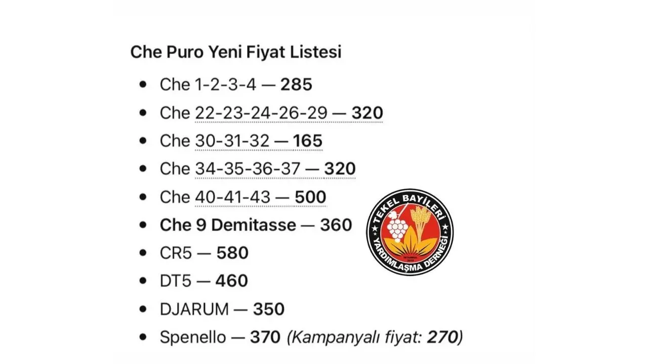 Che, Cr5, Dt5, Djarum Ve Spenello 2026 Güncel Puro Fi̇yatlarikörfezzxç