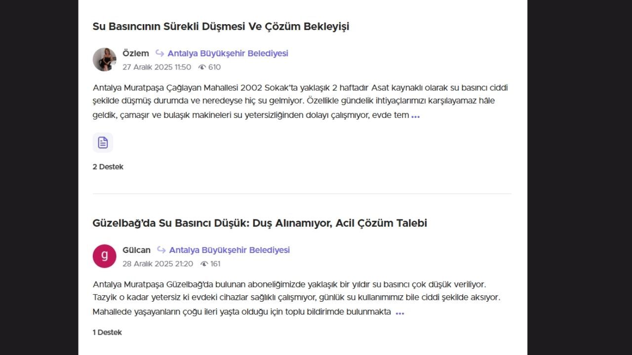 Antalya’da Su Şikayetleri Bitmiyor! Basınç Isyan Ettirdi! 213 (1)