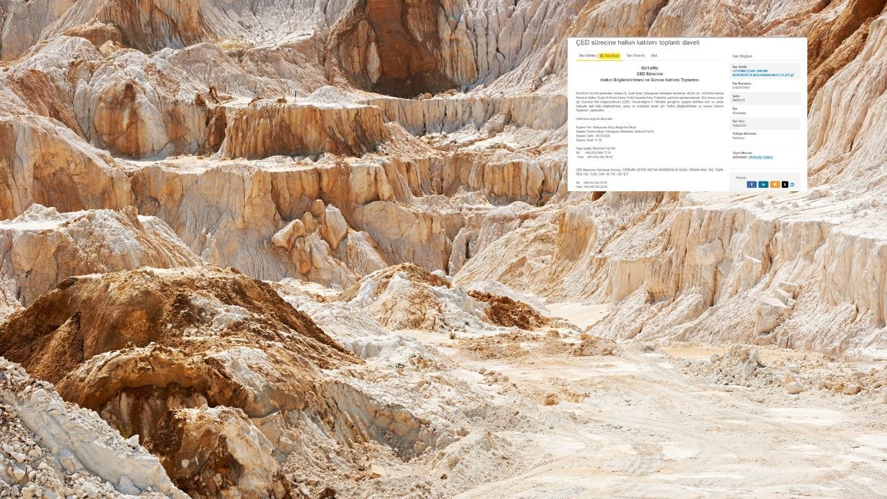 Antalya’da taş ocağı projesi için kritik toplantı! Tarihi belli oldu