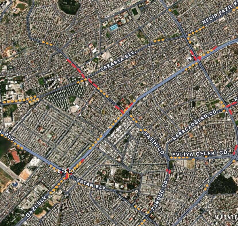 Antalya'da Trafik Yoğunluğu Haritası Sabah Saatleri 2