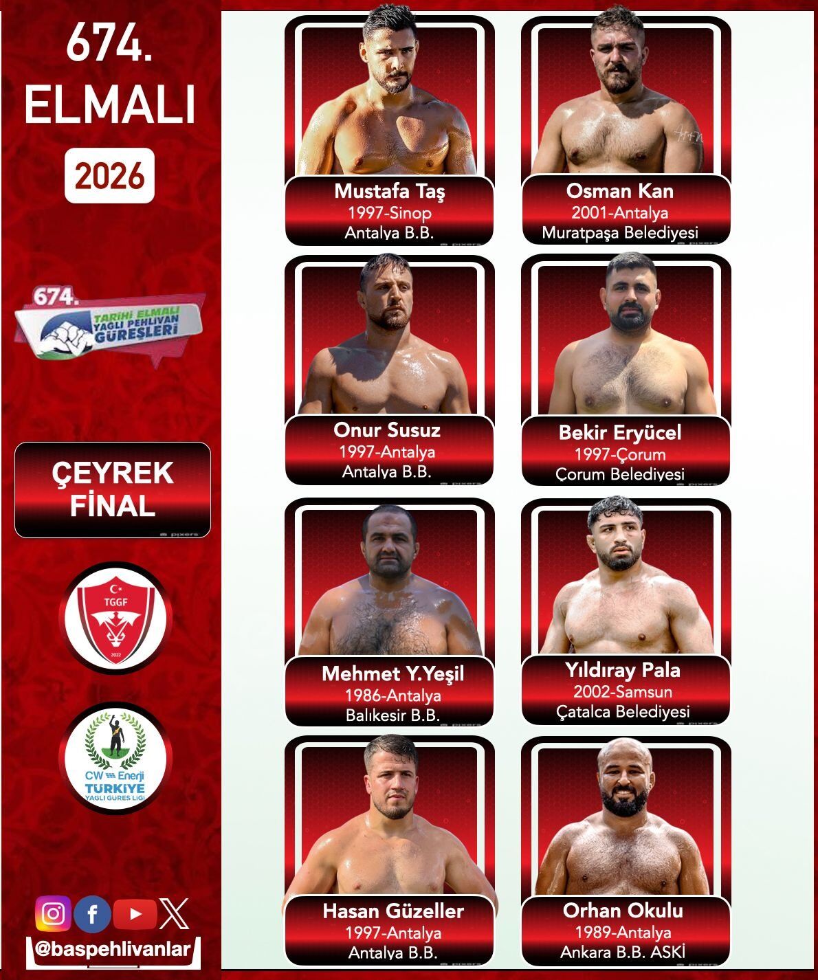 Çeyrek Fi,Nal Eşleşmeleri