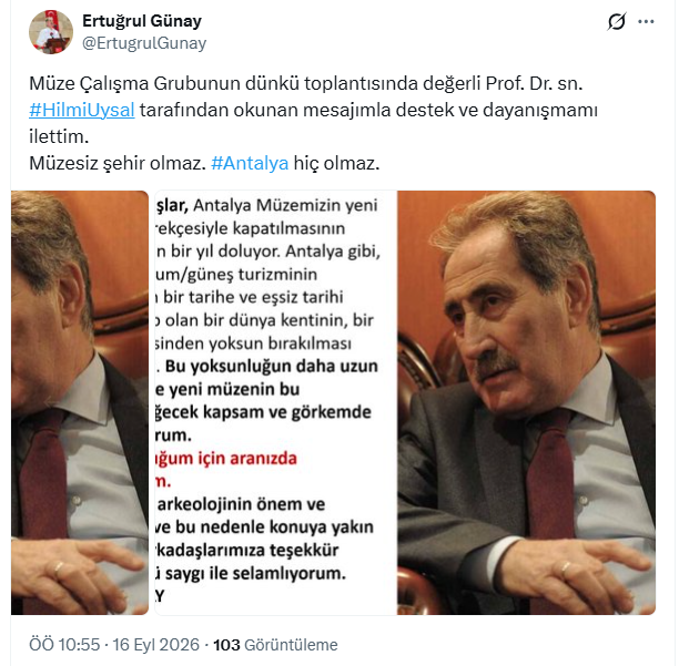 Ertuğrul Günay Antalya Müzesi Açıklaması