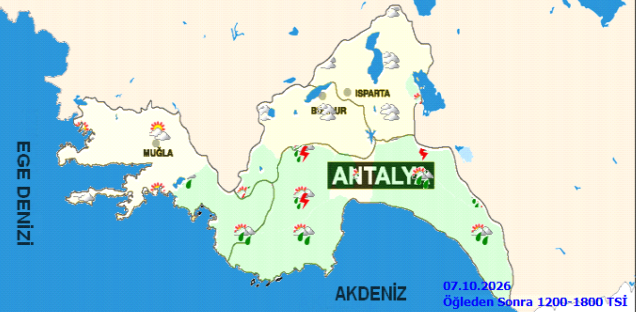 Öğleden Sonra Yağış Haritası