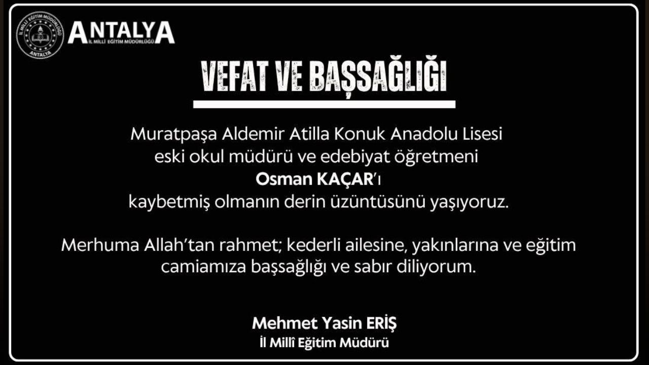 Öğretmen Osman Kaçak Taziye