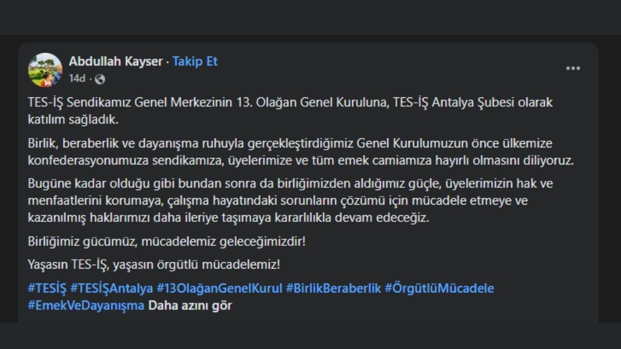 Tes İş’in Genel Kurul Heyecanına Antalya’da Ortak Oldu (4)