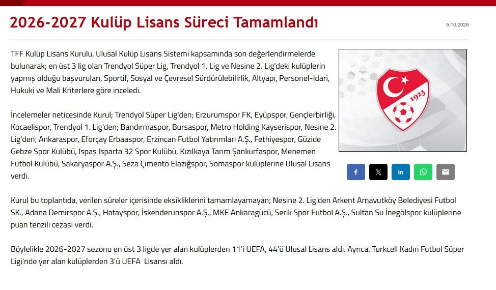 Tff Serikspor Ceza