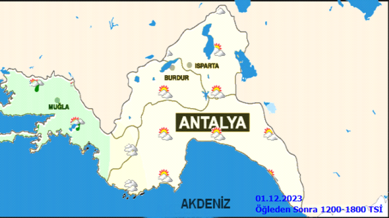 1 Aralık Cuma günü Antalya hava durumu nasıl olacak?