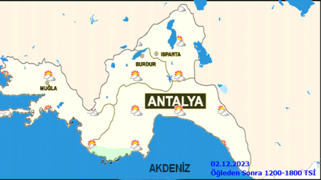 2 Aralık Cumartesi günü Antalya hava durumu nasıl olacak?