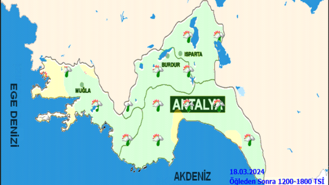 Antalya Hava Durumu 18 Mart Pazartesi günü ilçelerde detaylı hava durumu... Antalya Körfez
