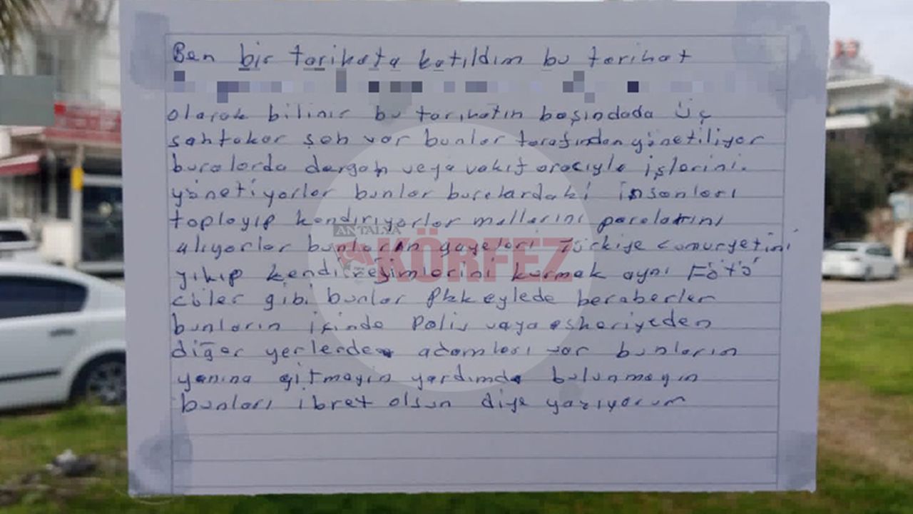 Antalya’da F*TÖ’ye uzanan ihbar mektubu!