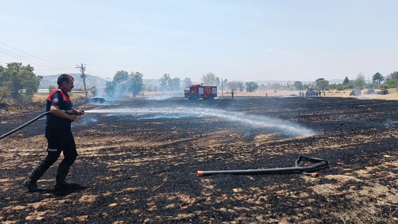 Burdur'da çıkan yangından 10 dönümlük alan zarar gördü