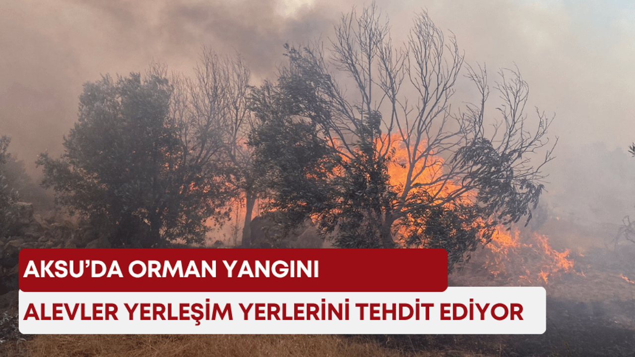 Aksu’da orman yangını! Alevler yerleşim yerlerini tehdit ediyor