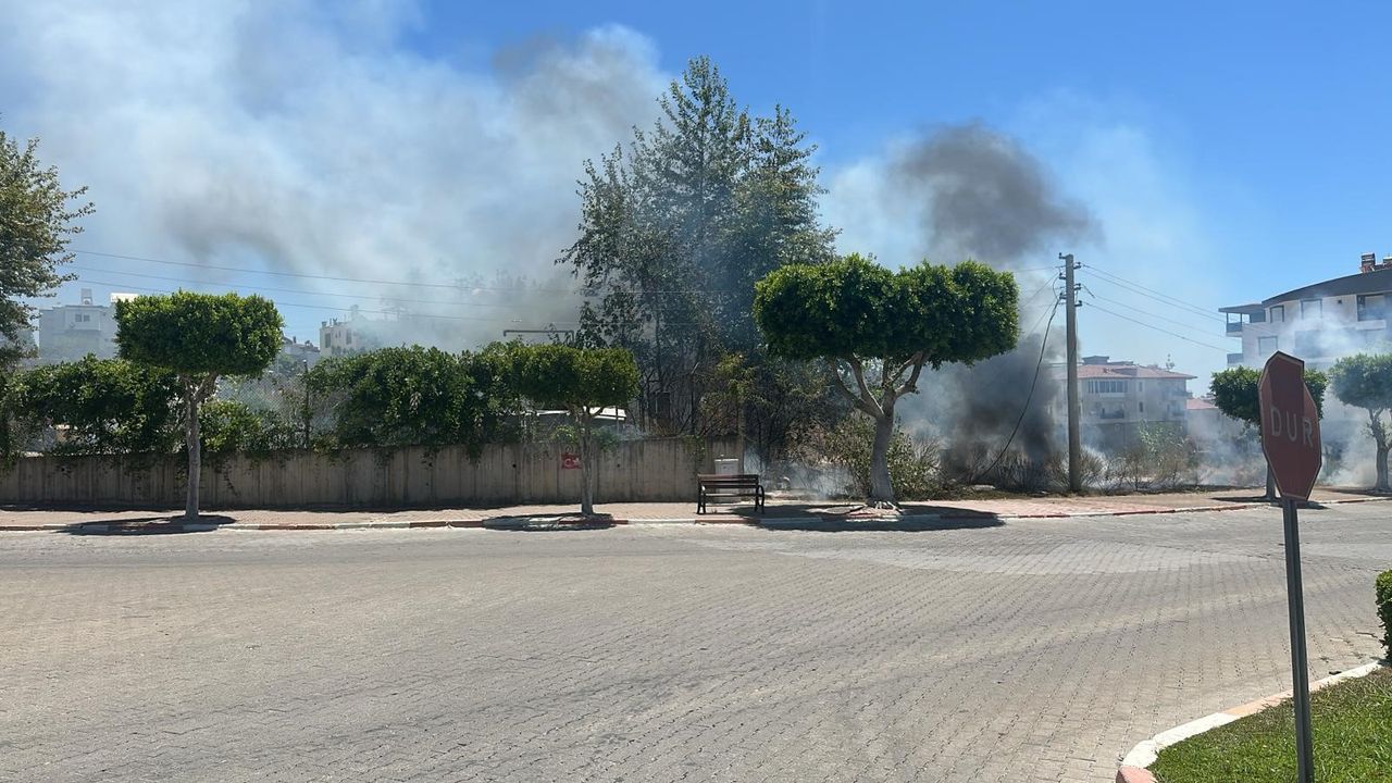 Manavgat'ta çalılık alanda çıkan yangın korkuttu