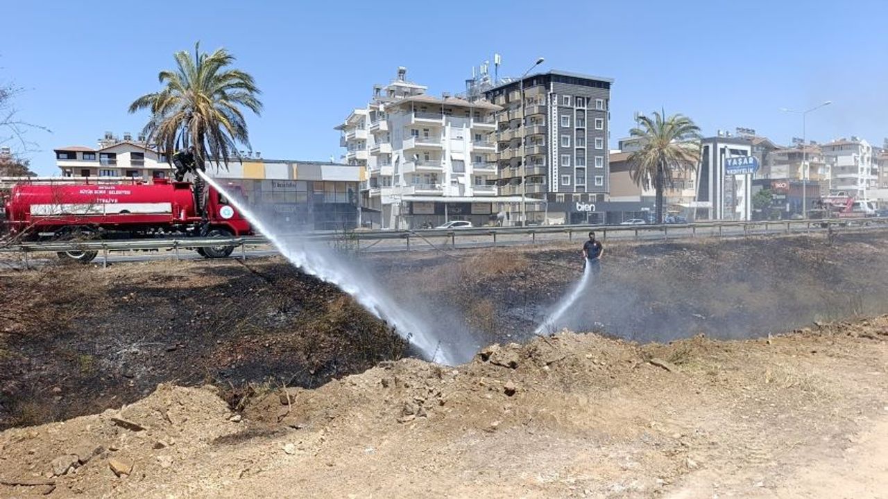 Manavgat'ta sönmemiş sigara sazlıkları yaktı!