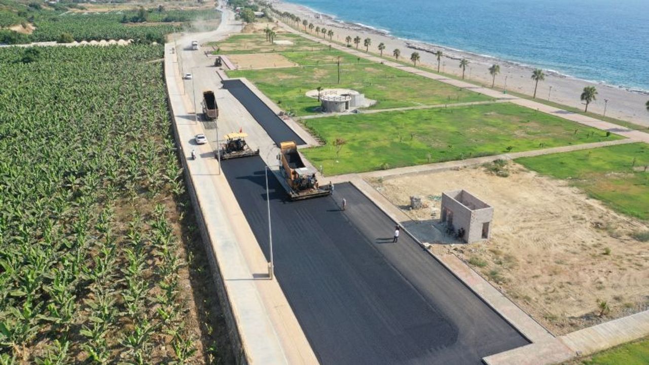 Kızılin sahil yolunda sıcak asfalt çalışması tamamlandı