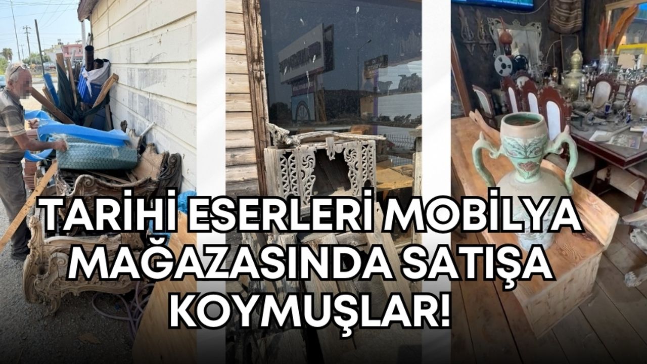 Antalya’da 1500 yıllık tarihi eserleri mobilya mağazasında satışa koymuşlar!