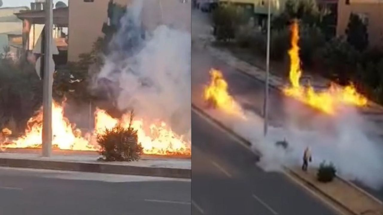 Mersin sokaklarında korku dolu anlar: Doğalgaz borusu hasar aldı, sigara yüzünden 2 kişi yaralandı!