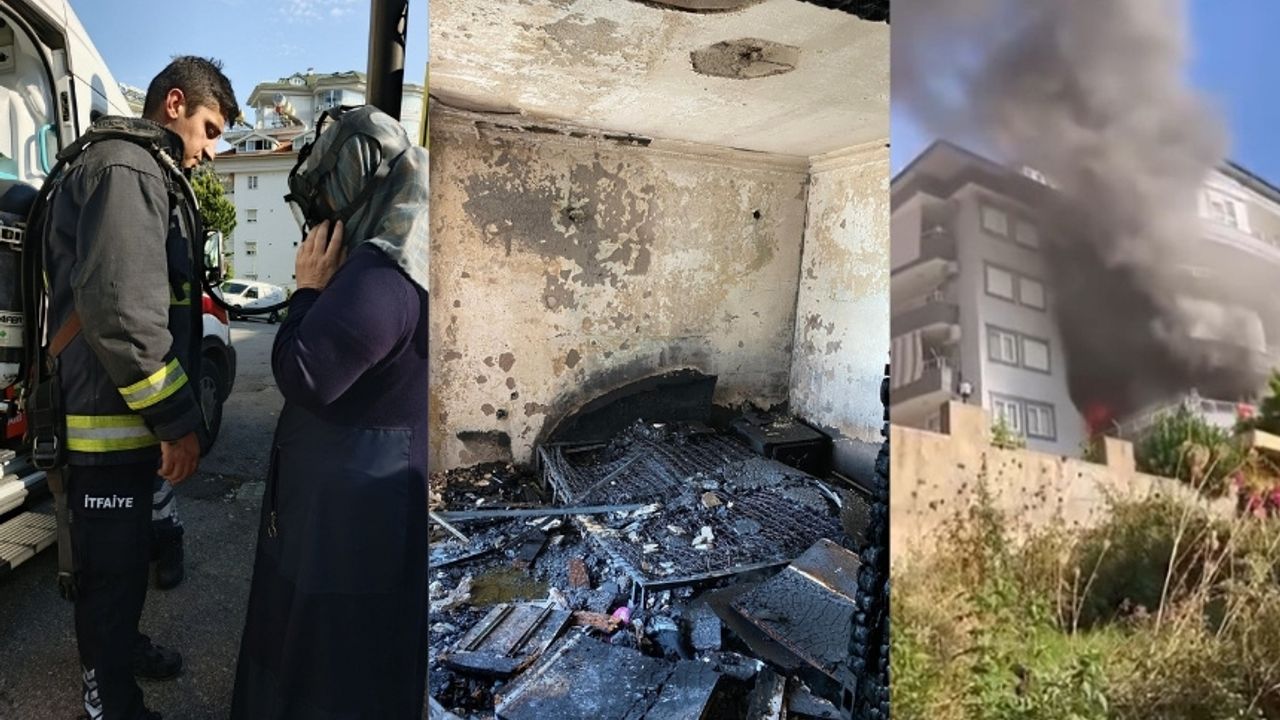Alanya'da 5 katlı binada yangın çıktı