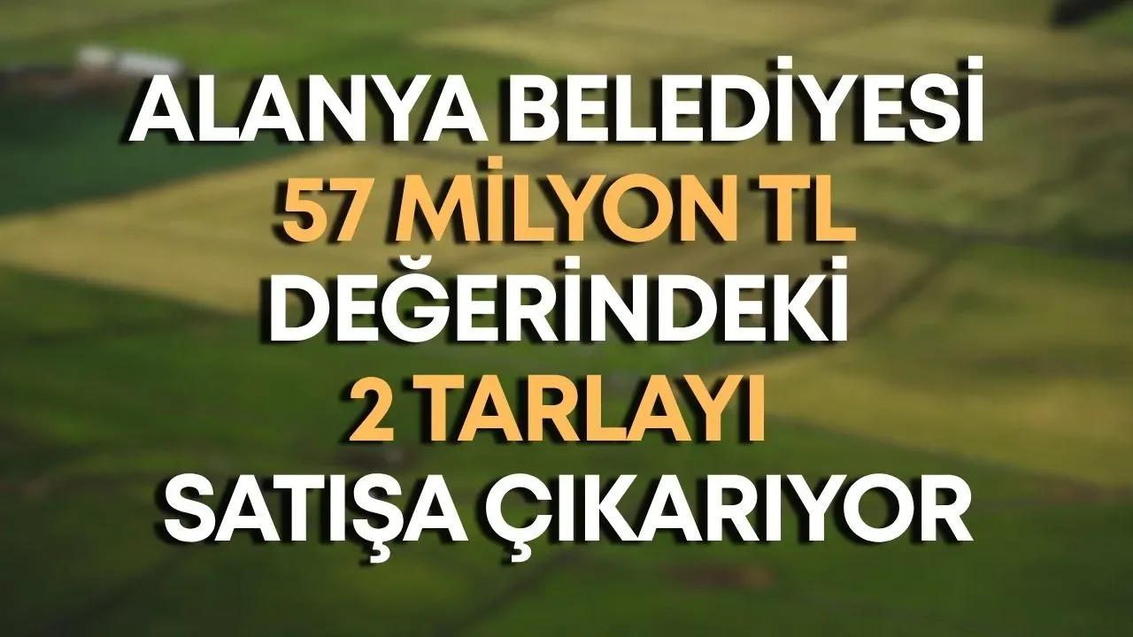 Alanya Belediyesi 57 milyon TL değerindeki 2 tarlayı satışa çıkarıyor