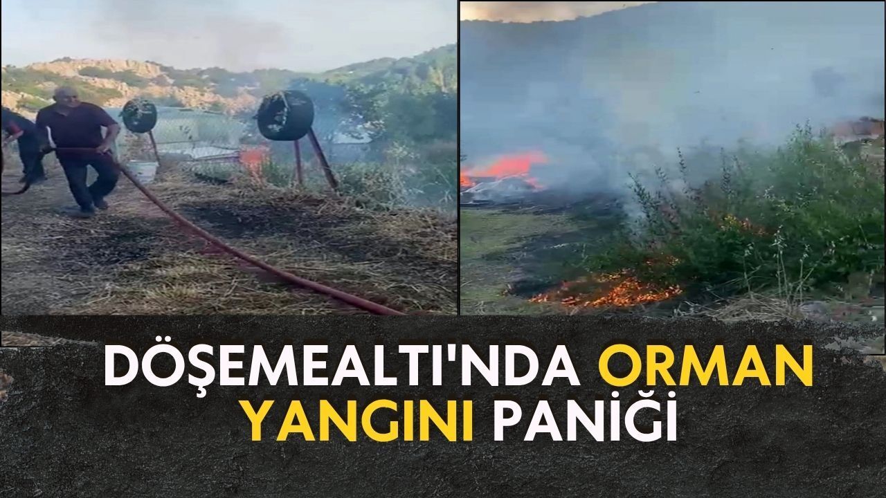 Döşemealtı Ahırtaş'ta yangın çıktı, havadan müdahale edildi