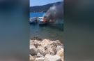 Antalya’da denizdeki tekne yangınına jet ski ve flyboard ile müdahale ettiler