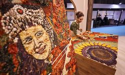Gastronomi kentinde, mozaik sanatçısı baharatlarla sanat üretti