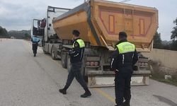 Kurallara uymayan beton mikseri ve hafriyat kamyonlarına ceza