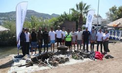 Bodrum'da deniz dibi temizliği: 76 kilogram atık toplandı