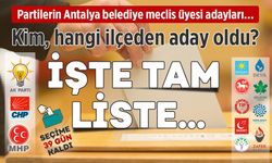 Partilerin Antalya belediye meclis üyesi adayları... Kim hangi ilçeden aday oldu? İşte tam liste...