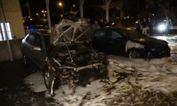 Manavgat’ta galerinin önündeki araçlar alev topuna döndü