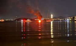 Bodrum’da alev topuna dönen lastik bottan son anda atlayarak kurtuldu