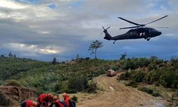 Kaza yapan motokrosçunun imdadına askeri helikopter yetişti