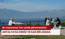 Bu manzarayı her yerde göremezsiniz: Antalya'da deniz ve kar bir arada