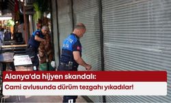 Alanya'da hijyen skandalı: Cami avlusunda dürüm tezgahı yıkadılar!
