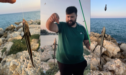 İlk defa avladığı balığın türü amatör balıkçıyı şaşkına uğrattı