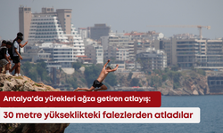 Antalya'da yürekleri ağza getiren atlayış: 30 metre yükseklikteki falezlerden atladı