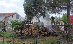 Burdur'da yangın! 1 ton saman balyası zarar gördü