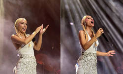 Antalya'da konser veren Gülşen, sıcaktan şikayet etti