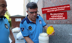 Antalya Otobüs Terminali'nde skandal görüntüler: Bu peynirleri vatandaşa yedireceklerdi!