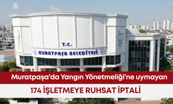 Muratpaşa’da Yangın Yönetmeliği’ne uymayan 174 işletmeye ruhsat iptali