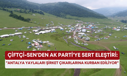 Çiftçi-Sen'den AK Parti'ye sert eleştiri: "Antalya yaylaları şirket çıkarlarına kurban ediliyor"
