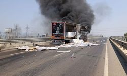 Antalya- Burdur Karayolu'nda TIR yangını: Alev Alev yandı