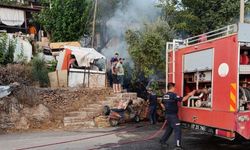 Kepez'de müstakil evin bahçesinde korkutan yangın