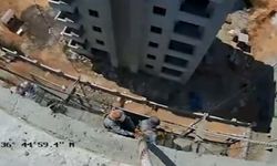8'inci katta mahsur kalan işçiler işte böyle kurtarıldı!