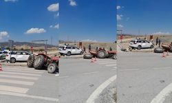Burdur'da traktör ile otomobil çarpıştı: 1'i ağır 6 yaralı