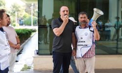 Konyaaltı Belediyesi çalışanlarının eylemine Başkan Cem Kotan da katıldı