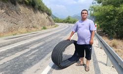 Kozan’da lastik kazası kamerada