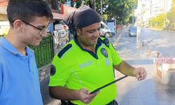 Manavgat'ta ehliyetini aldı, ilk tebriği trafik polisinden geldi